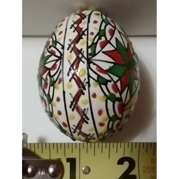 Romanian Pysanky Hand Painted Real Easter Egg Starburst Swirl Dots Multi-color - Picture 2 of 5